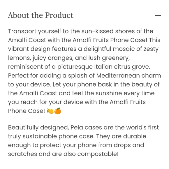 NEW Pela Pink Seashell Amalfi Fruits Coastal iPhone 14 Pro Case - Picture 12 of 13